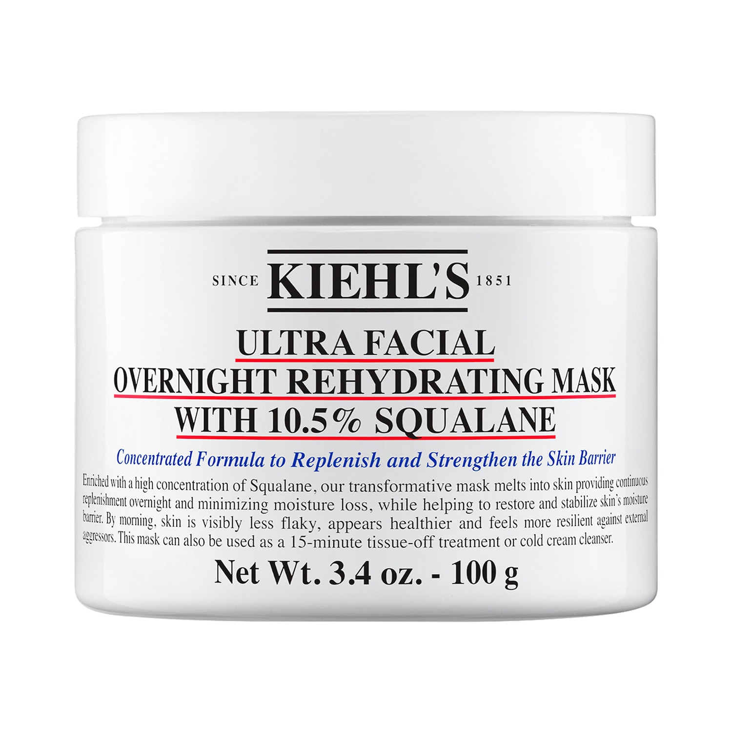 Ночная увлажняющая маска-крем со скваланом 10,5% Kiehl's Since 1851 Ultra Facial Overnight — фото 1