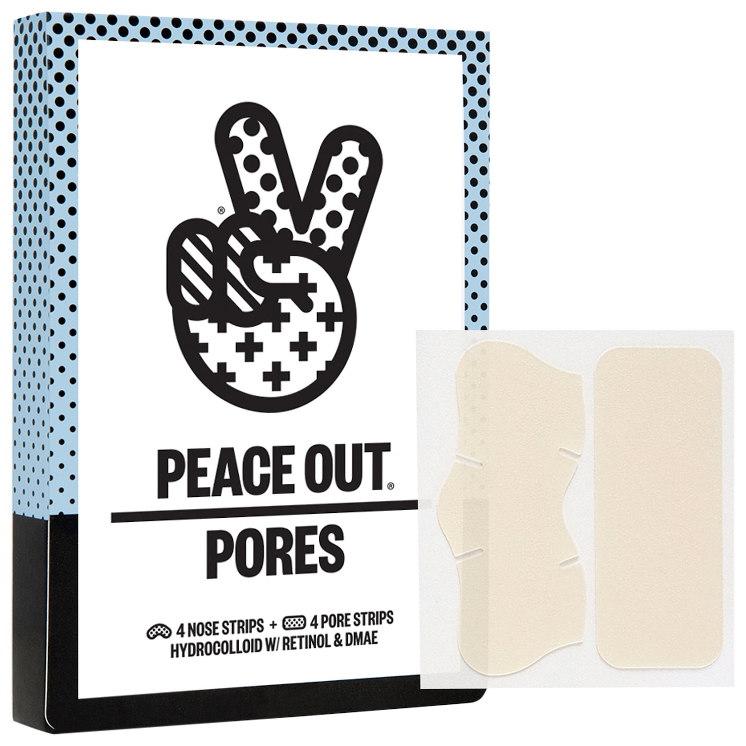 Гидроколлоидные полоски для носа и лица Peace Out от чёрных точек, поглощают жир — фото 1