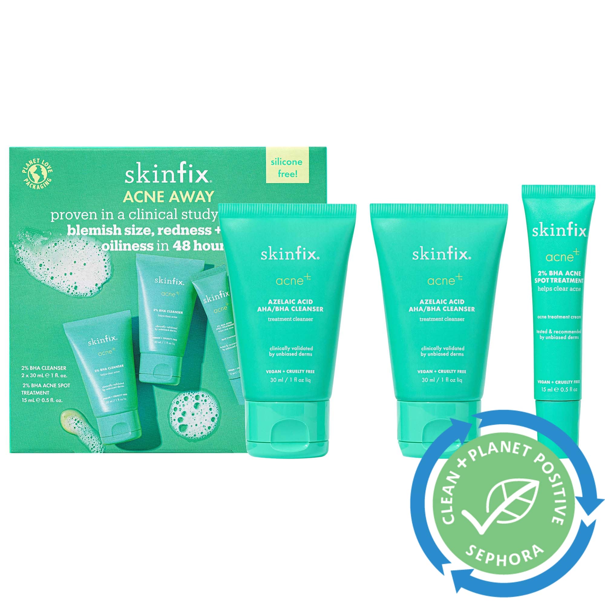 Skinfix Acne Away Kit + Salicylic Acid + Azelaic Acid + Niacinamide
