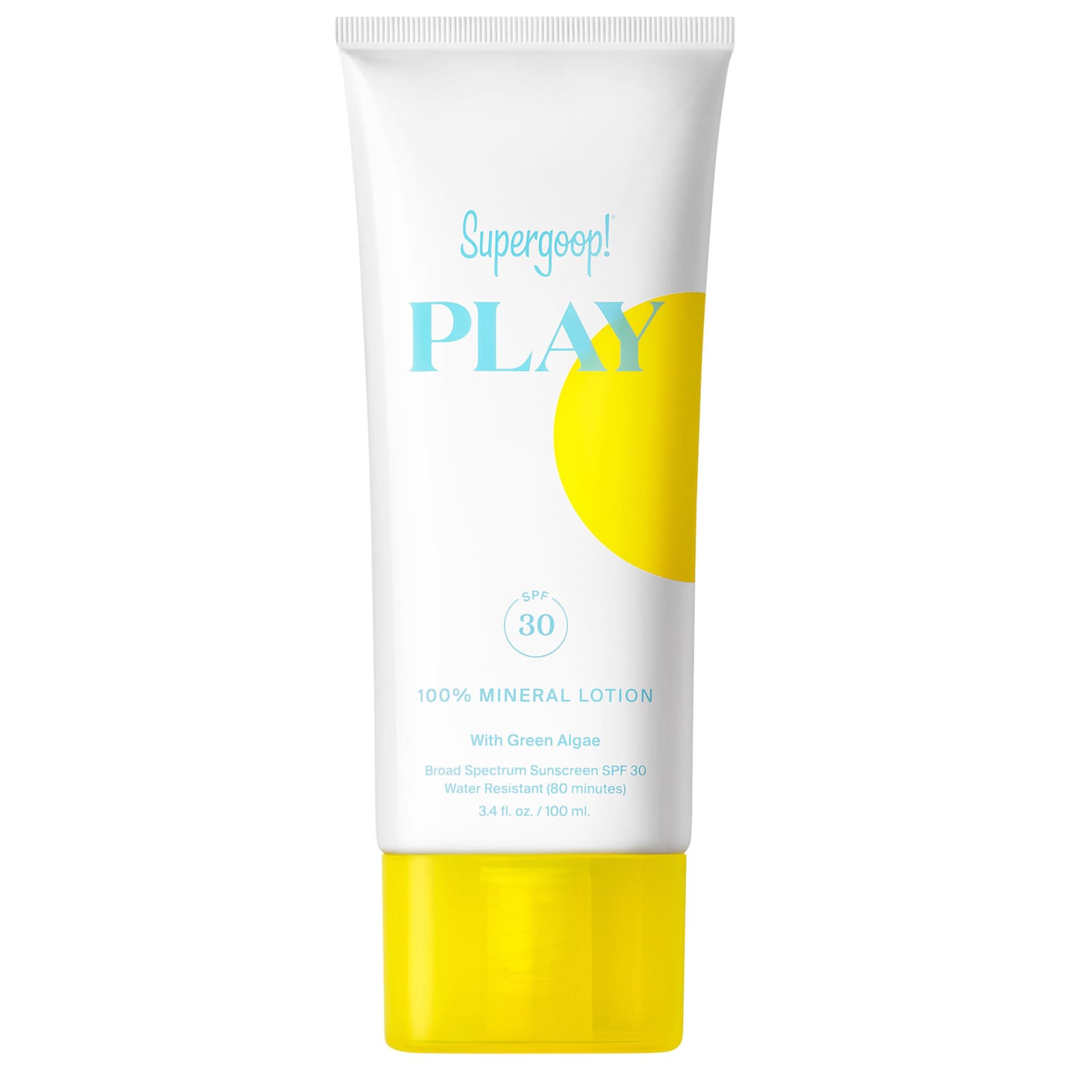 Минеральный солнцезащитный лосьон Supergoop! Play 100% SPF 30 с зелёными водорослями — фото 1