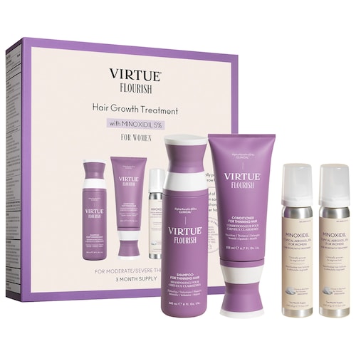 Набор для роста волос Virtue Flourish с миноксидилом в виде пены
