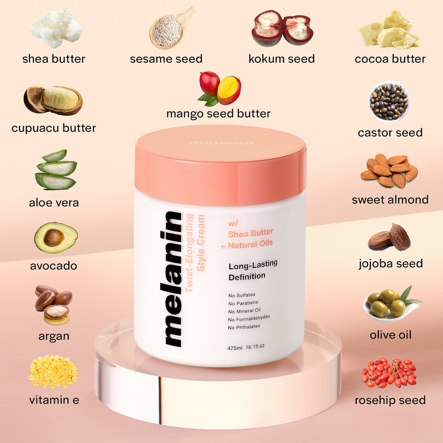 Melanin Hair Care Twist-Elongating Style Cream - Thumbnail 2
