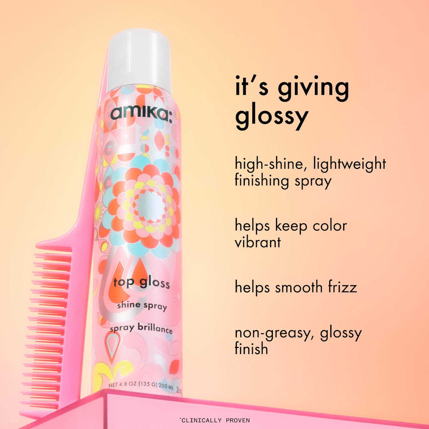 Top Gloss Hair Shine Spray - amika | Sephora