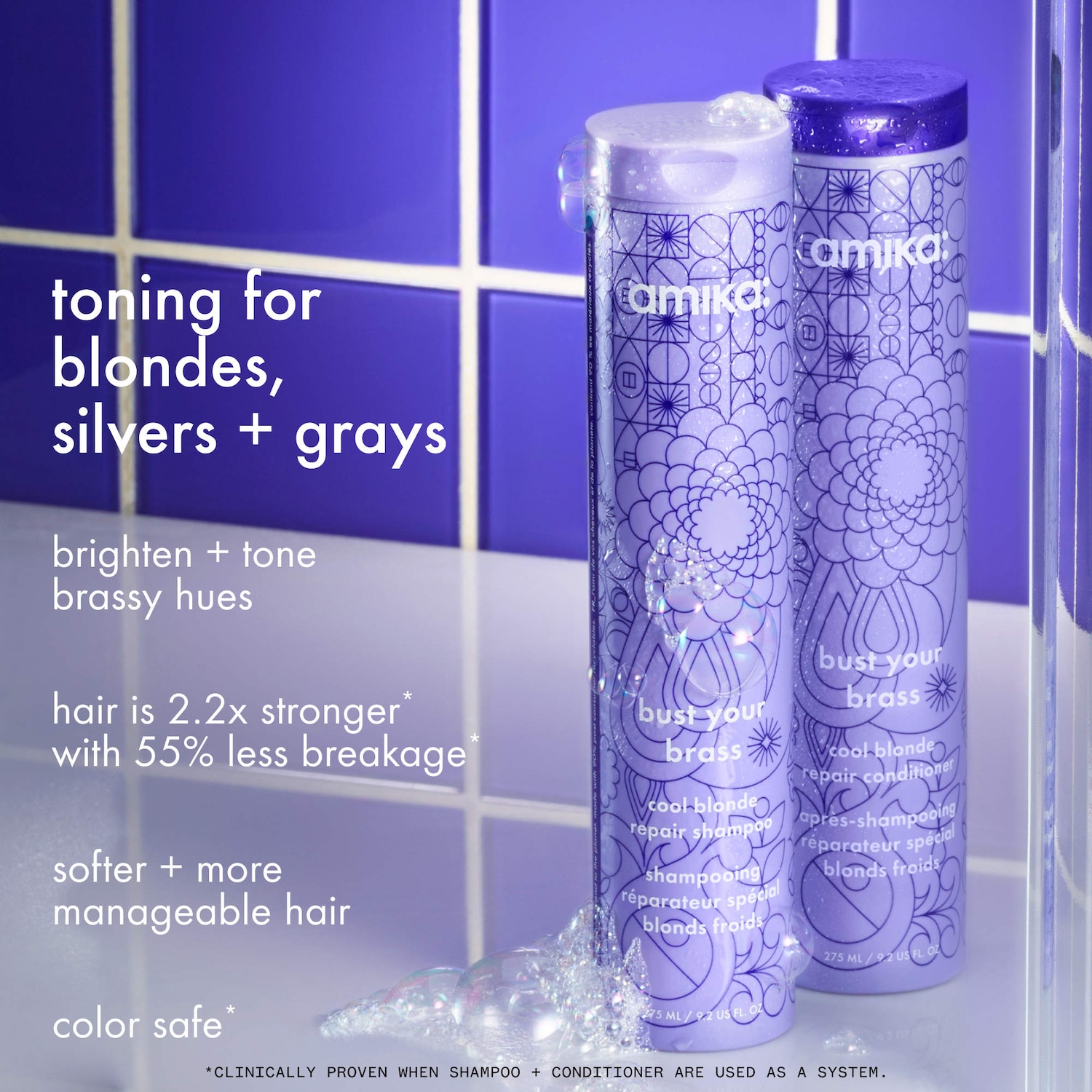 Bust Your Brass Blonde Purple Conditioner - amika | Sephora
