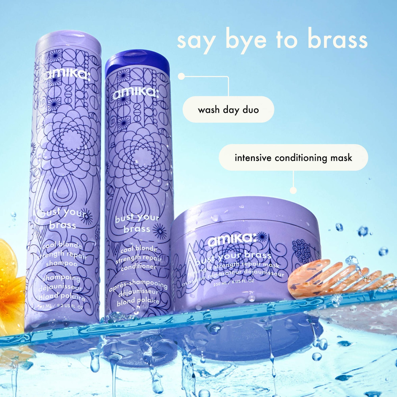 Bust Your Brass Blonde Purple Conditioner - amika | Sephora
