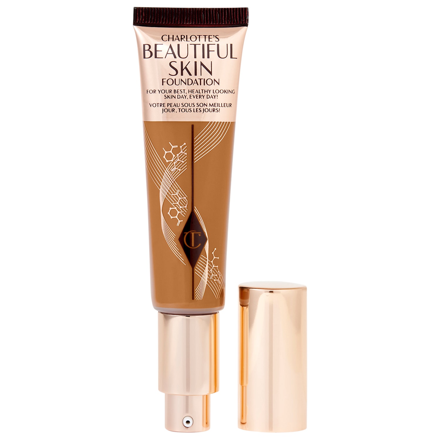 Charlotte Tilbury Beautiful Skin Medium Coverage Liquid Foundation with Hyaluronic Acid in 13 Warm