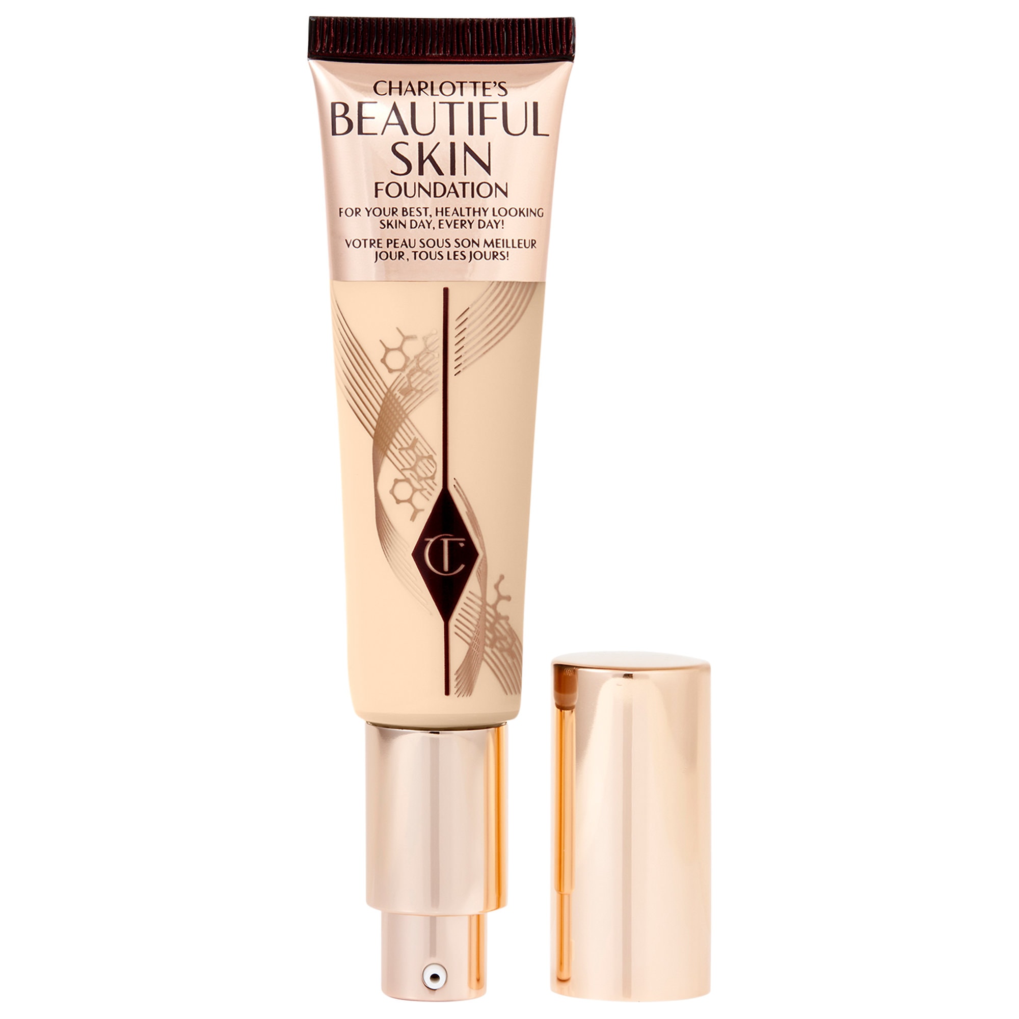 Charlotte Tilbury Beautiful Skin Medium Coverage Liquid Foundation with Hyaluronic Acid 1 oz/ 30 ml