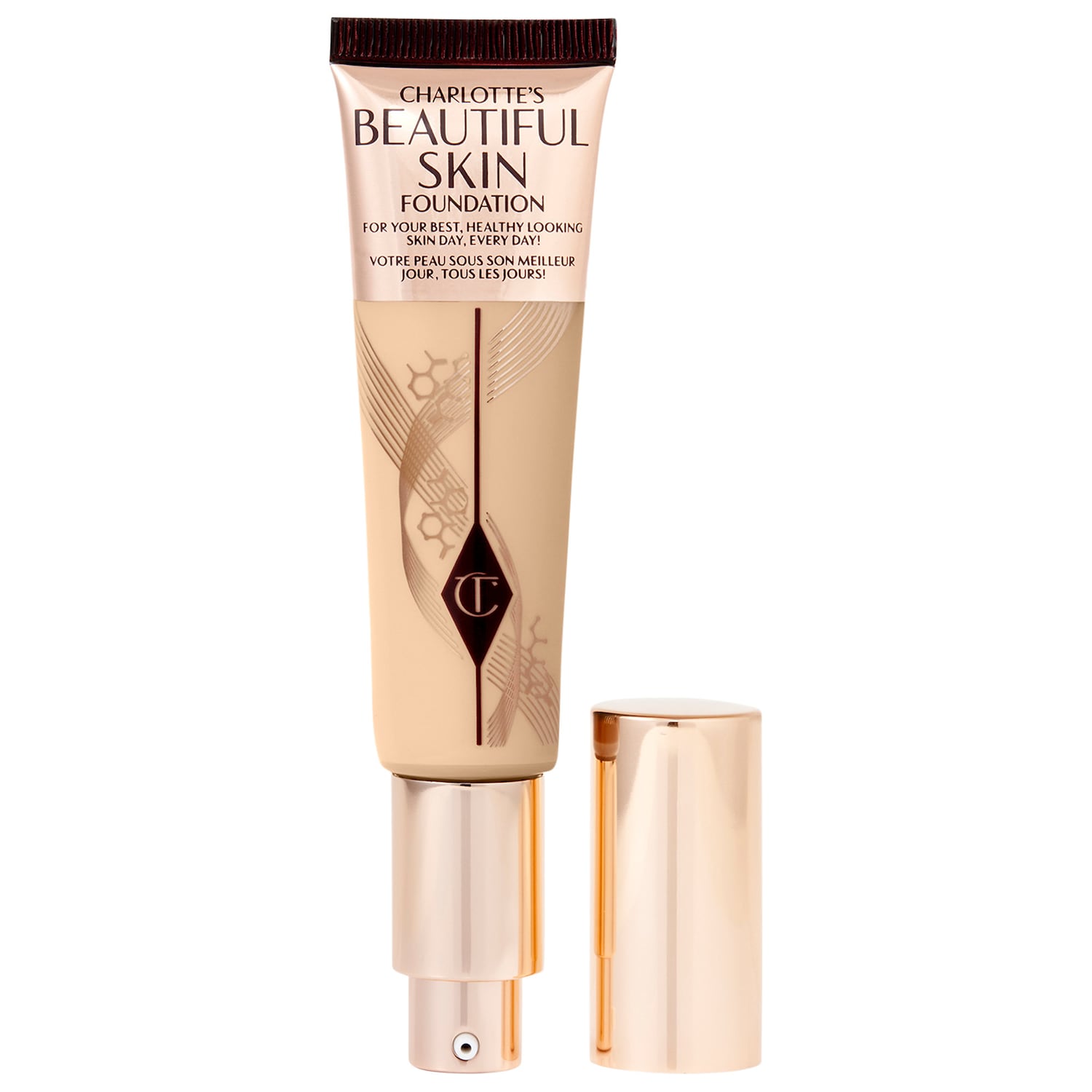 Charlotte Tilbury Beautiful Skin Medium Coverage Liquid Foundation with Hyaluronic Acid in 3 Cool