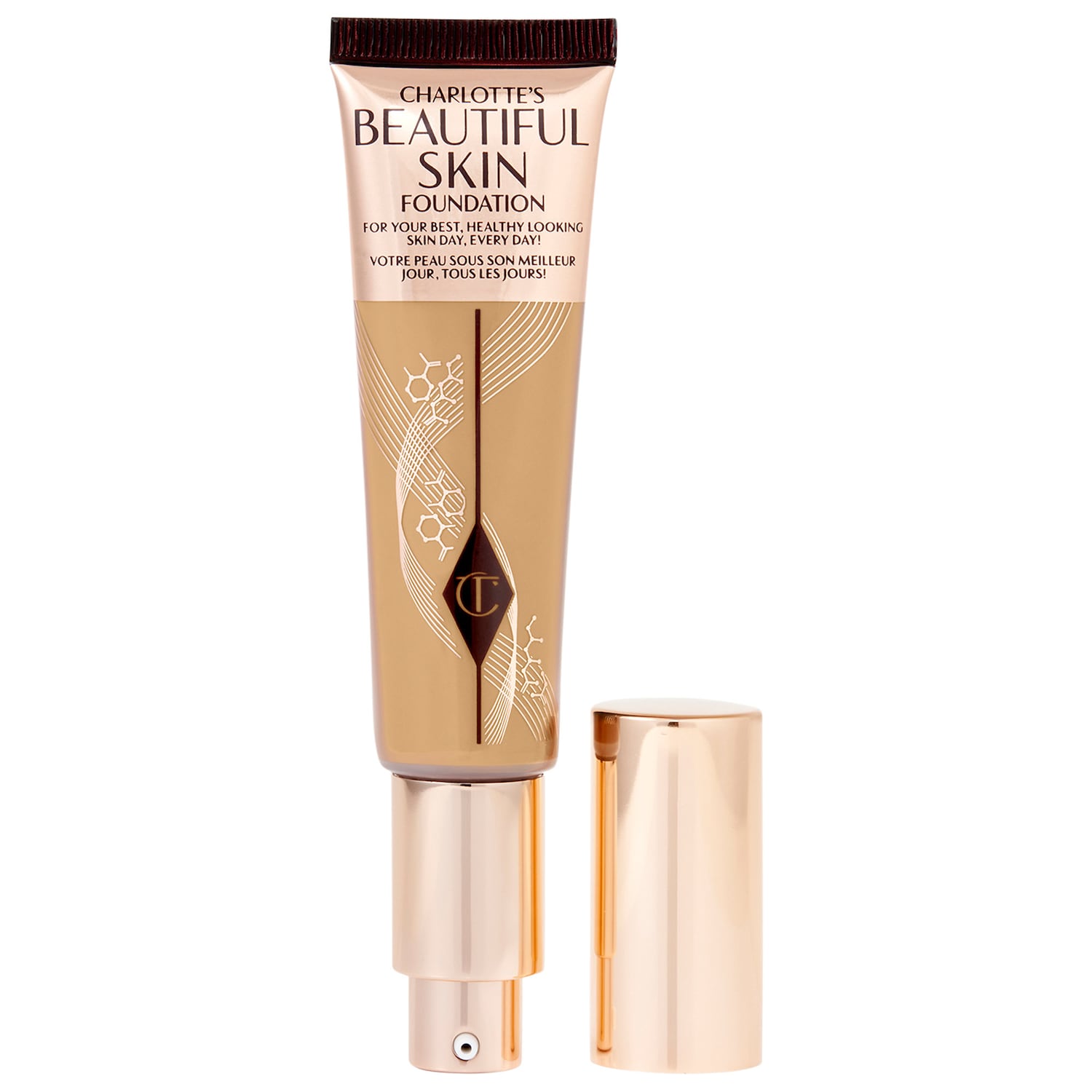 Charlotte Tilbury Beautiful Skin Medium Coverage Liquid Foundation with Hyaluronic Acid in 7 Neutral
