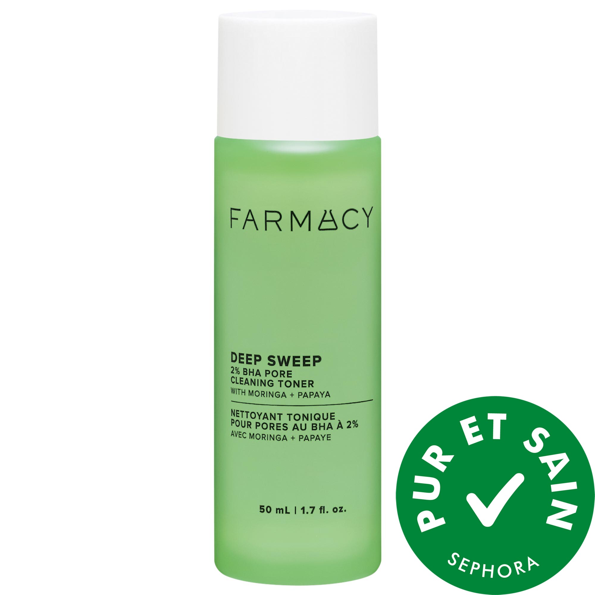 Farmacy Mininettoyant tonique pour pores au BHA à 2 % avec moringa et papaye Deep Sweep 1.7 / 50