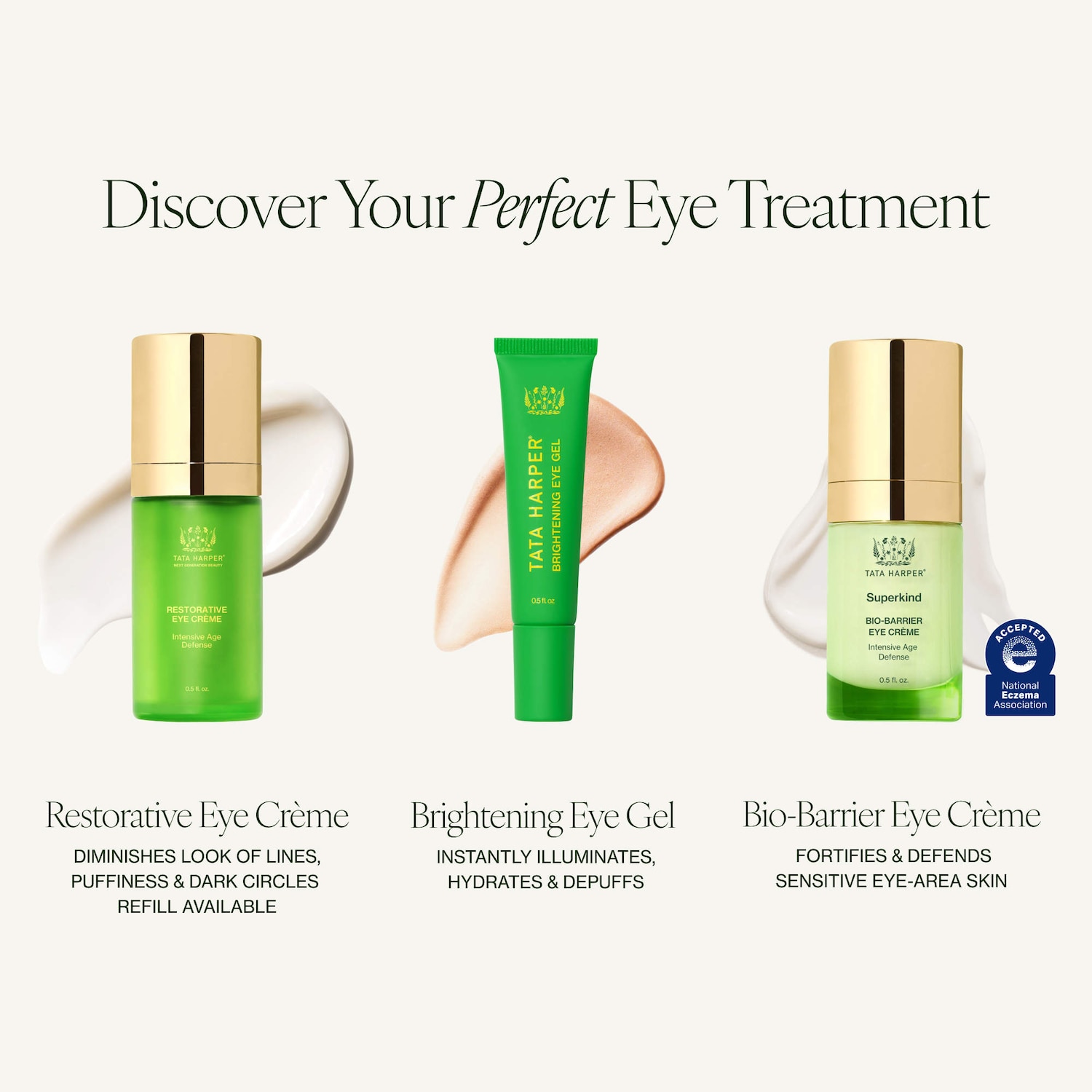 Restorative Anti-Aging Refillable Eye Cream for Dark Circles and Brightening