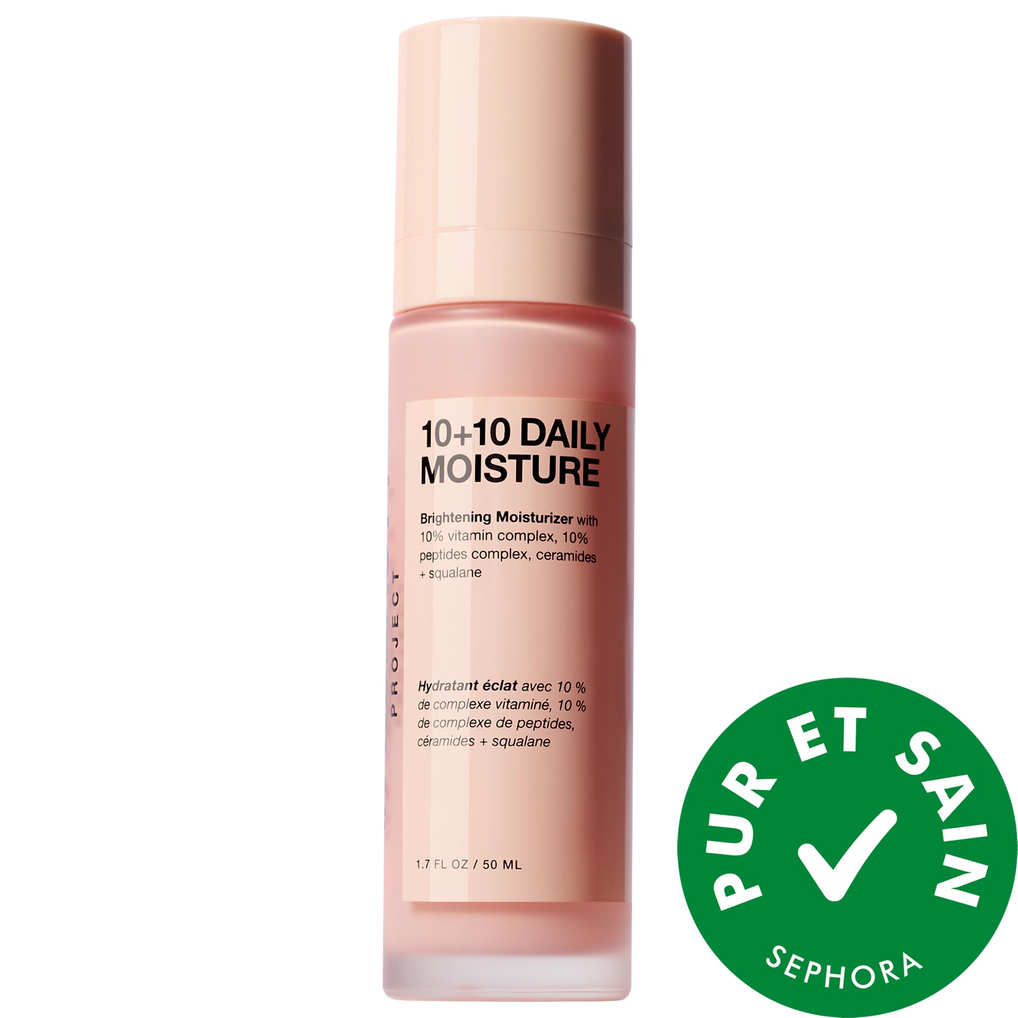 INNBEAUTY PROJECT Hydratant 10 + 10 avec vitamine C à 10 % et complexe de peptides à 10 % 1.7 oz/ 50 mL