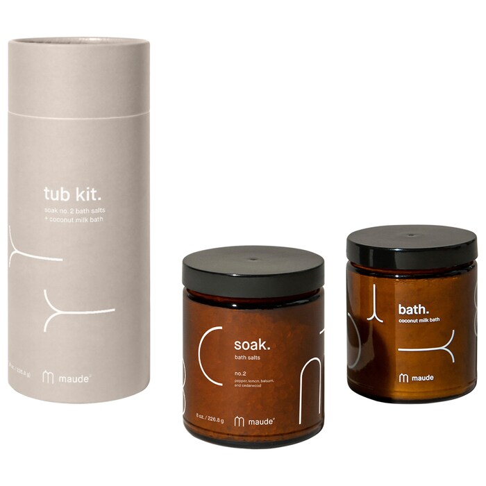 Tub Kit mineral bath salt soak and coconut milk bath set maude