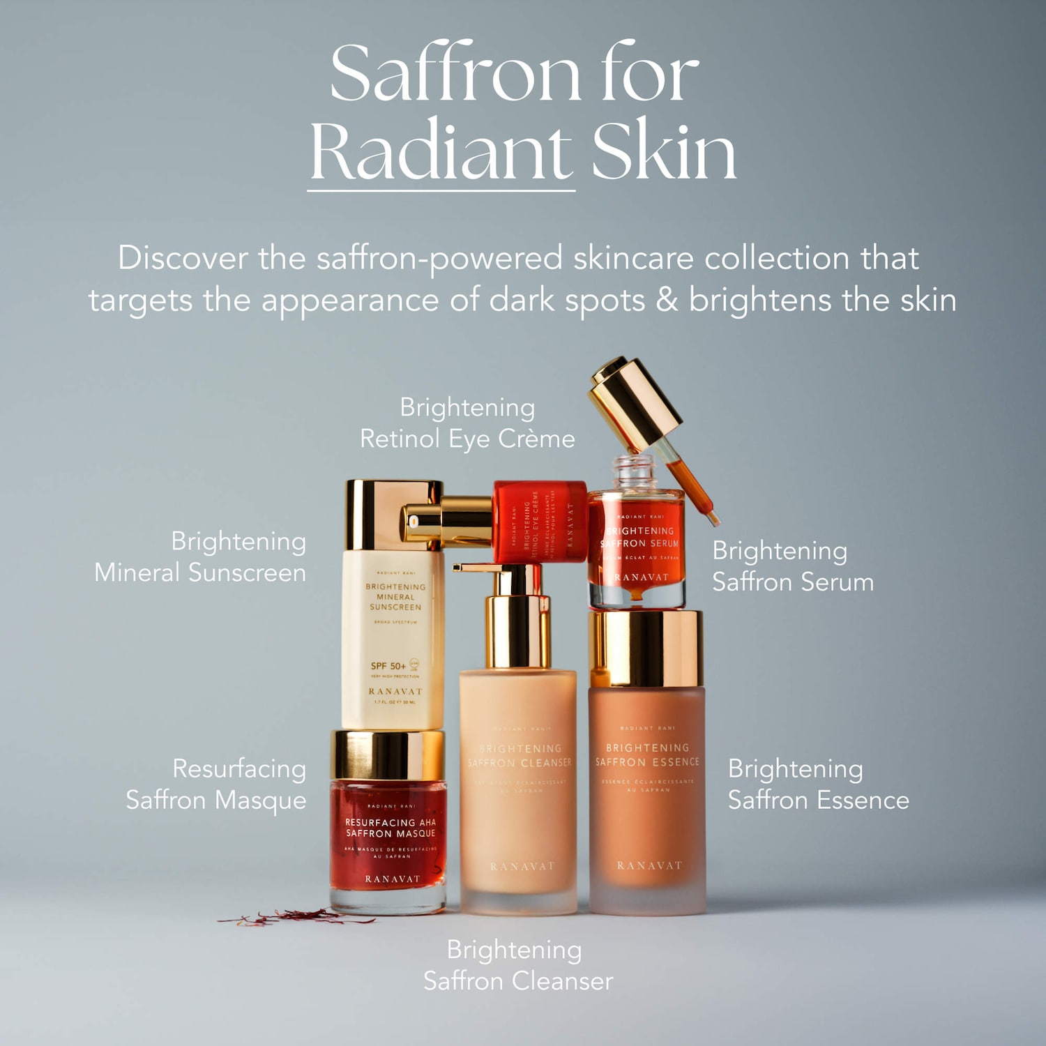 Brightening Dark Spot and Anti-Aging Facial Serum with Saffron Turmeric