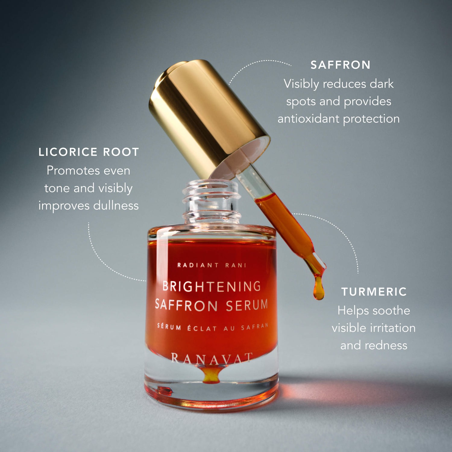 Brightening Dark Spot and Anti-Aging Facial Serum with Saffron Turmeric