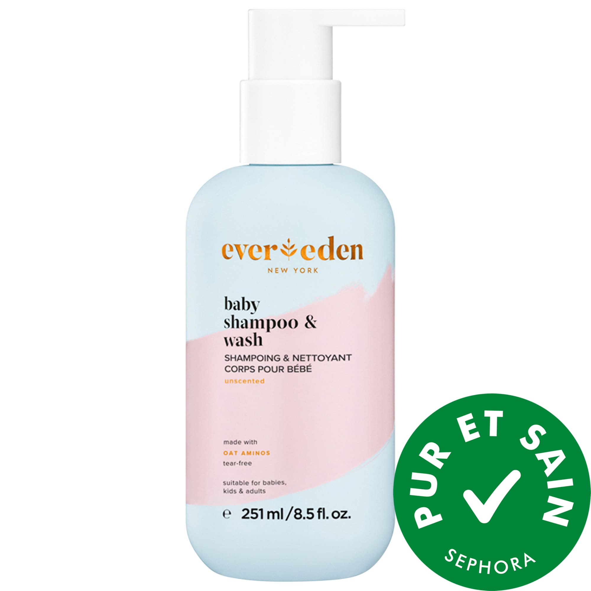 Evereden Baby Shampoo and Hydrating Body Wash 8.5 oz/ 251 mL