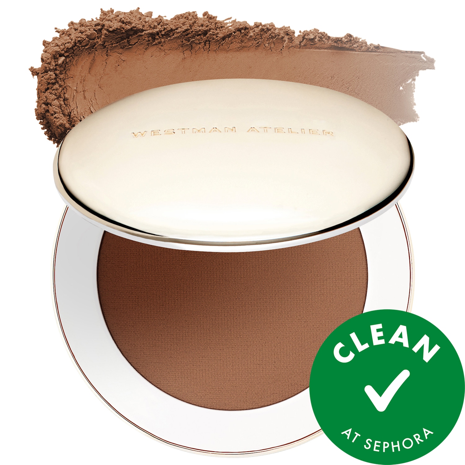 Westman Atelier Vital Pressed Skincare Blurring Talc-Free Setting Powder in Café