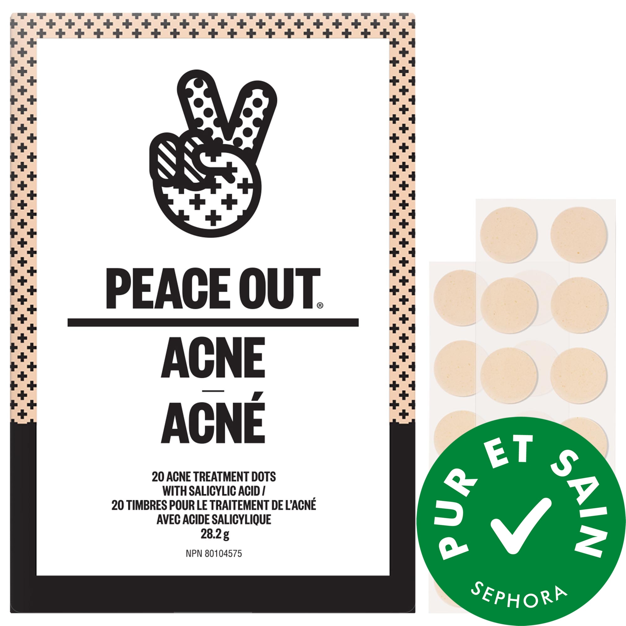 Peace Out Timbres hydrocolloïde avec acide salicylique pour peau acnéique Acne Healing Dots