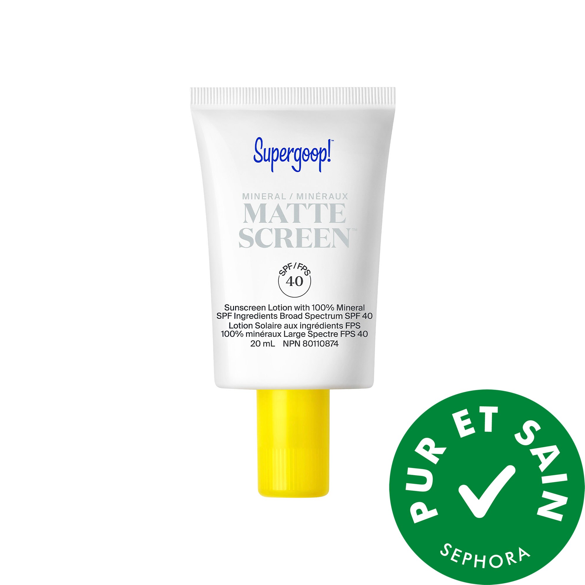 Supergoop! Mini écran solaire minéral mat Mattescreen FPS 40.67 oz / 20 mL