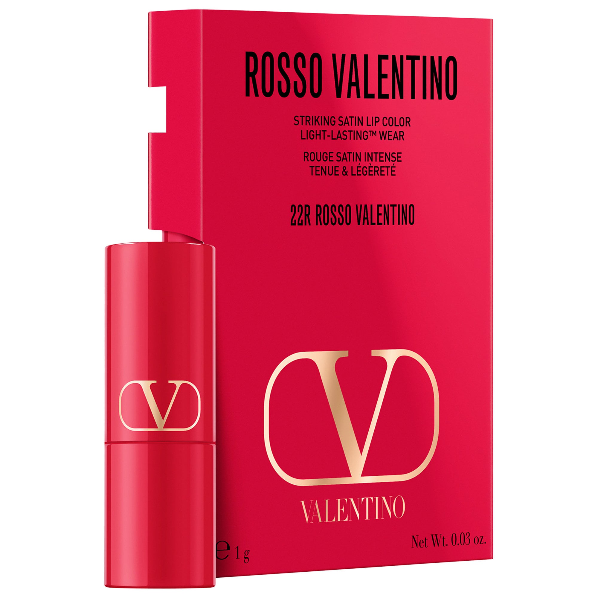 Rosso Satin Lip in shade 22R trial size - Valentino | Sephora