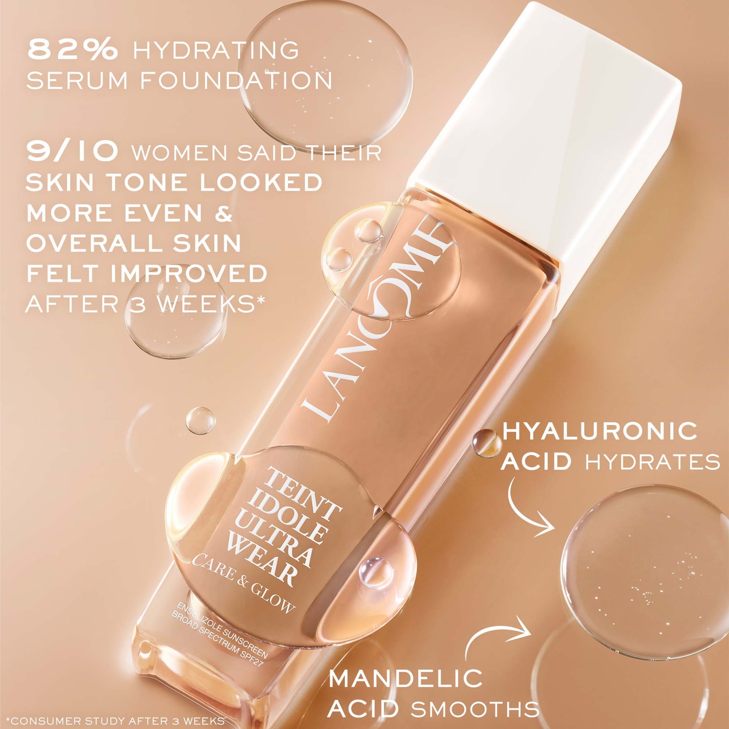 Teint Idole Ultra Wear Care & Glow Foundation​ with Hyaluronic
