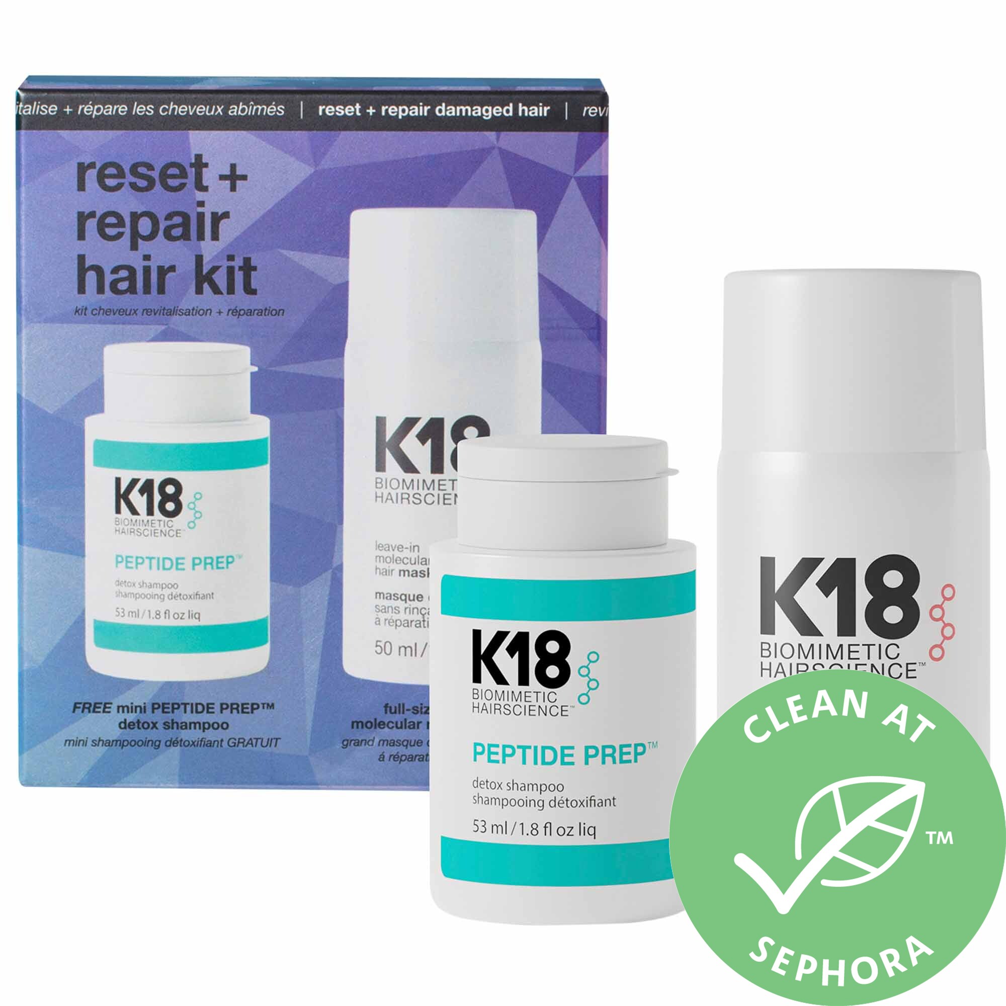 Molecular Hair Repair Value Set – Full-Size Repair Mask & Free Travel Detox  Shampoo - K18 Biomimetic