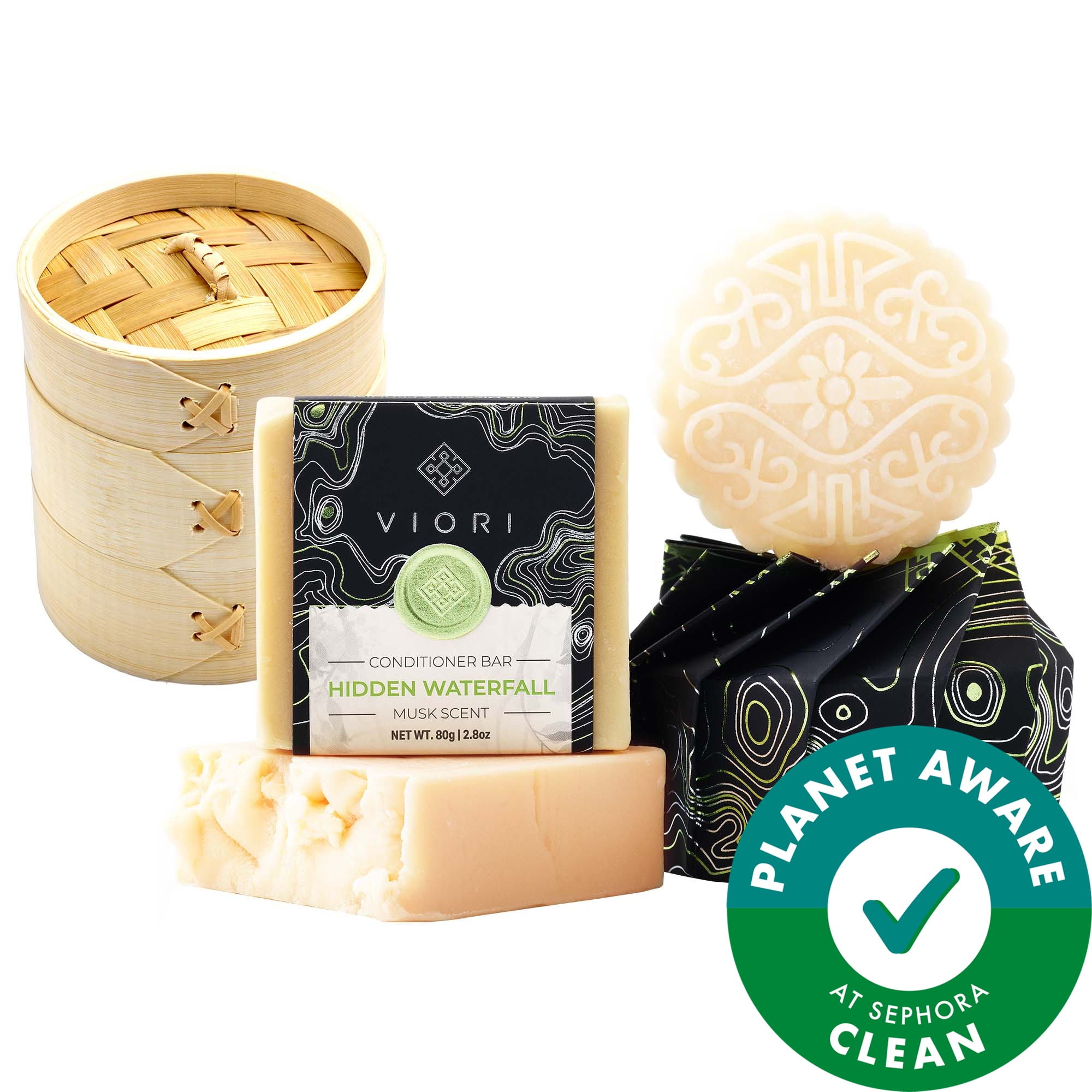 Thumbnail of Viori Hair Shampoo & Conditioner Bar with Bamboo Holder Set Hidden Waterfall