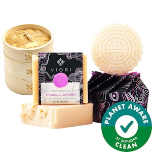 Viori Hair Shampoo & Conditioner Bar with Bamboo Holder Set INTERNATIONAL SHIPPING