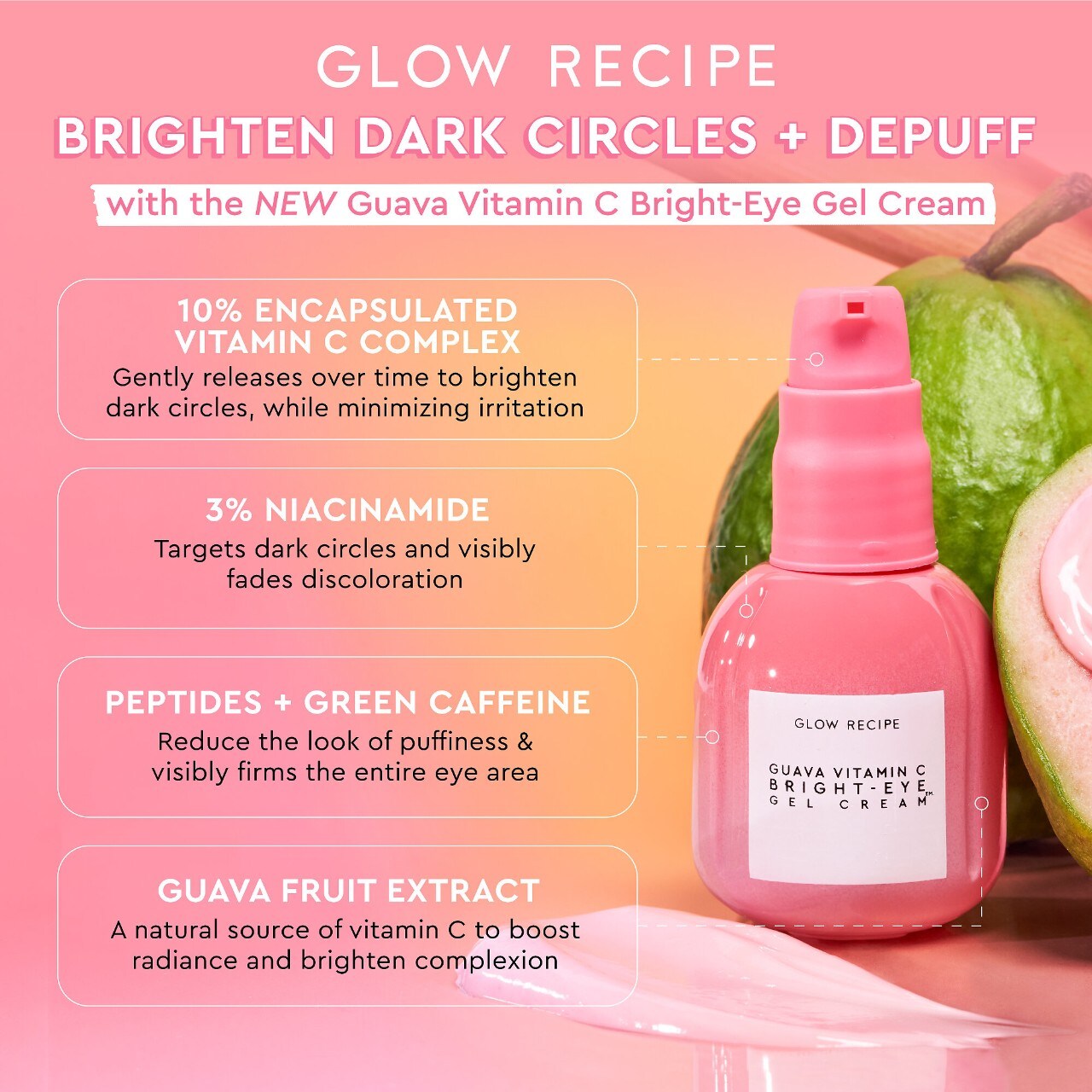 Glow Recipe Guava Vitamin C BrightEye Gel Cream Big Apple Buddy