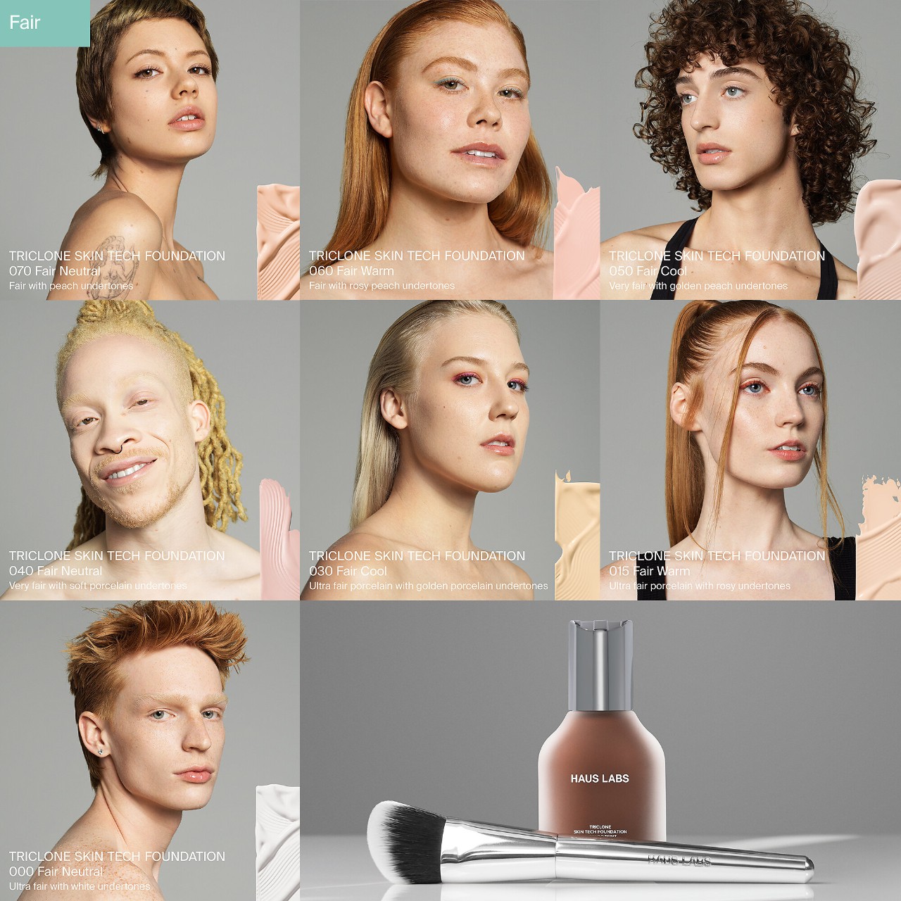 Тональный крем Haus Labs by Lady Gaga Triclone Skin Tech со средним покрытием, цвет: 000 Fair — фото 4