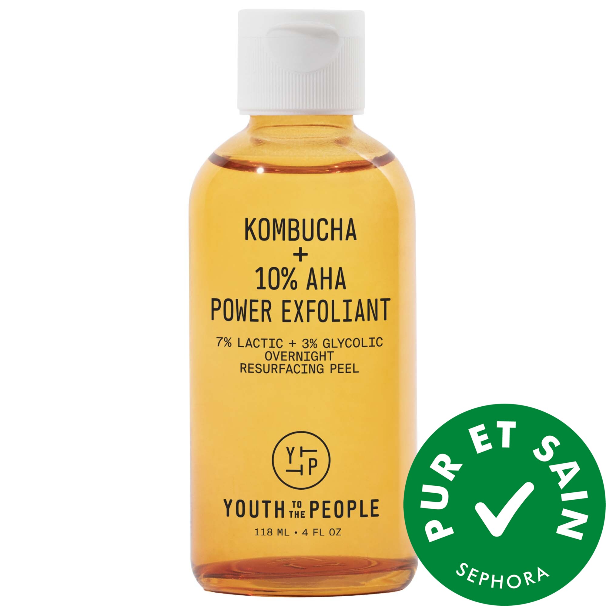 Youth To The People Exfoliant liquide au kombucha + 10 % AHA avec acide lactique et acide glycolique 4 oz / 118 mL