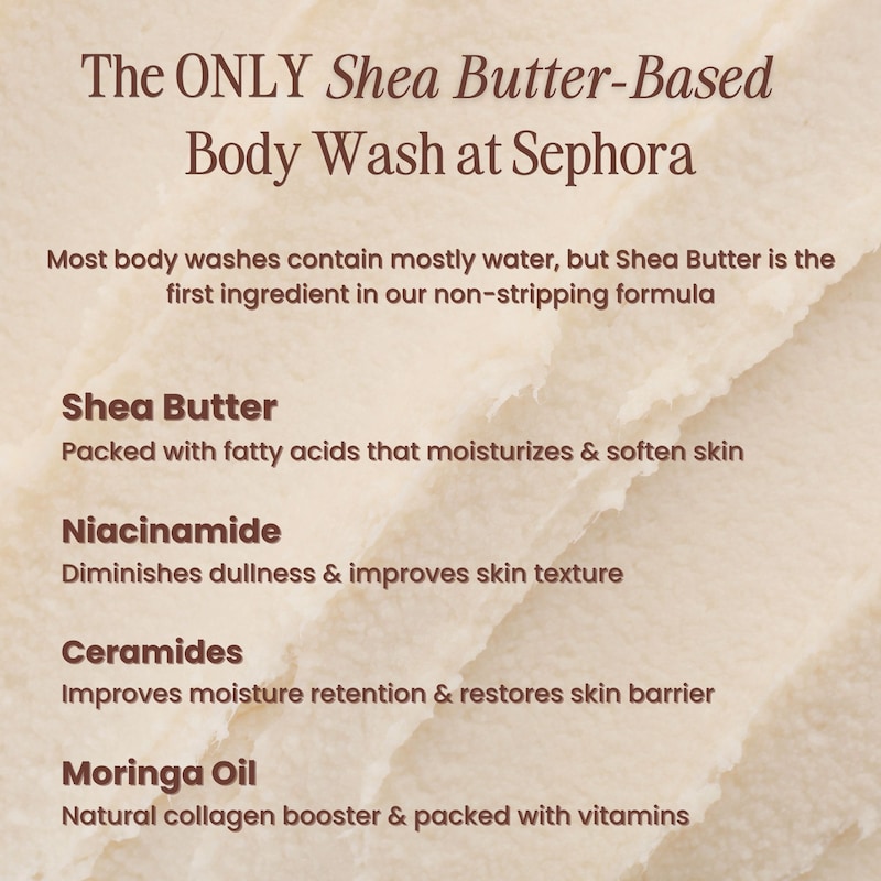 Moisturizing Butter Cream Body Wash - Non-Stripping with Shea Butter, Ceramides and Niacinamide thumbnail 5
