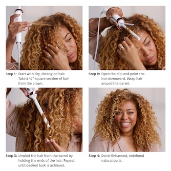 Curly Hair With One And A Quarter Inch Curling Iron SinglePass