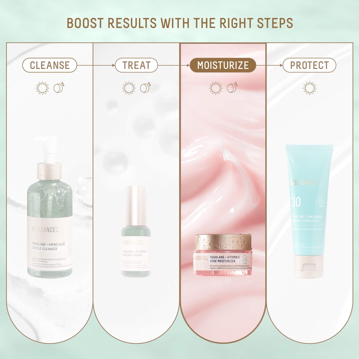 Hydratant illuminant à la rose avec vitamine C + squalane