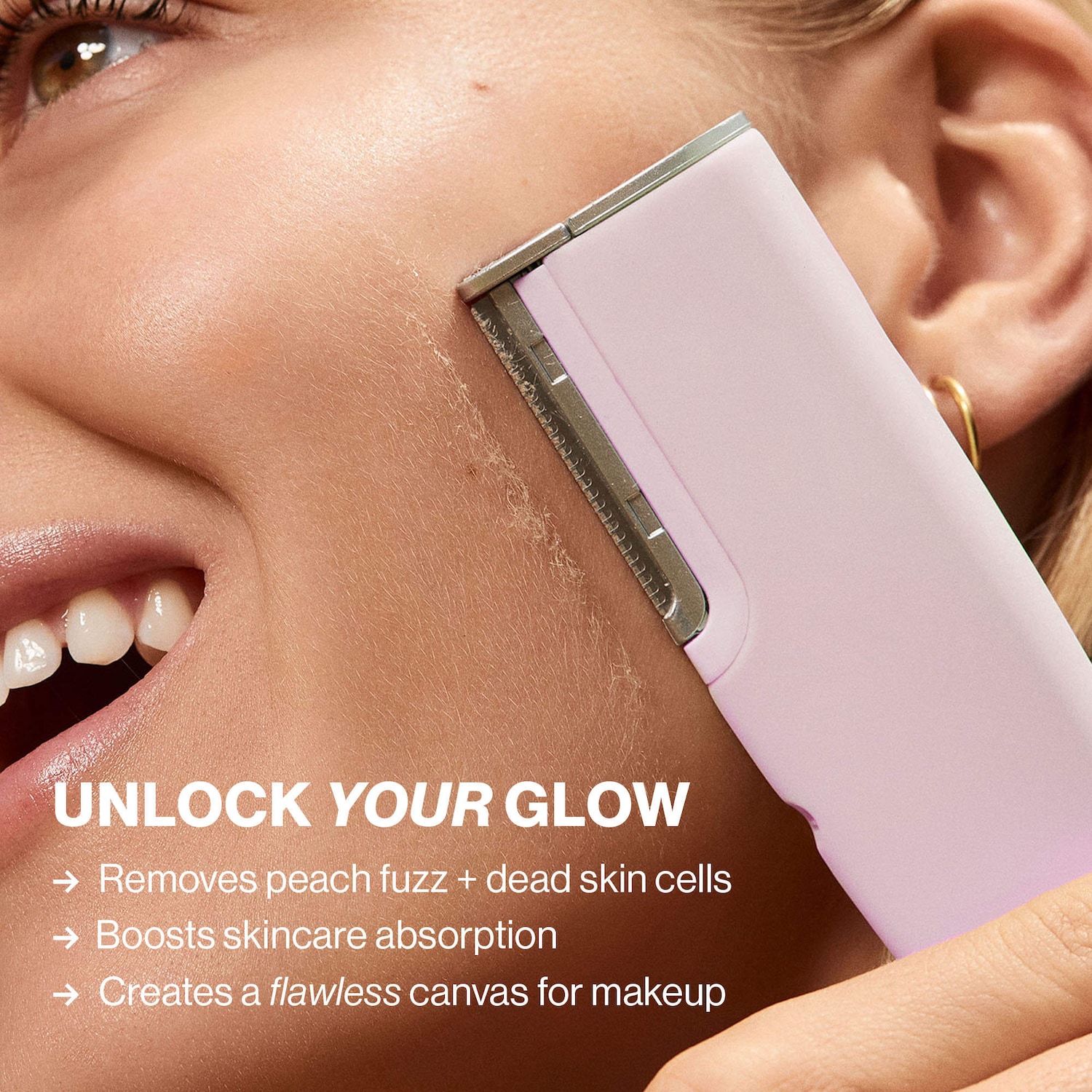 Аппарат для дермапланинга и удаления пушковых волосков Dermaflash LUXE+ Advanced Sonic, цвет: Пудровый розовый — фото 3
