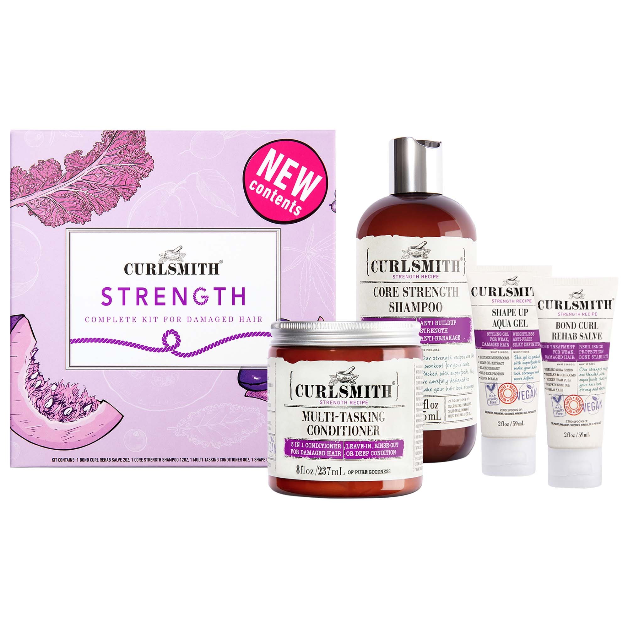 Curlsmith Curly Hair Strength Styling Set For Damaged Hair