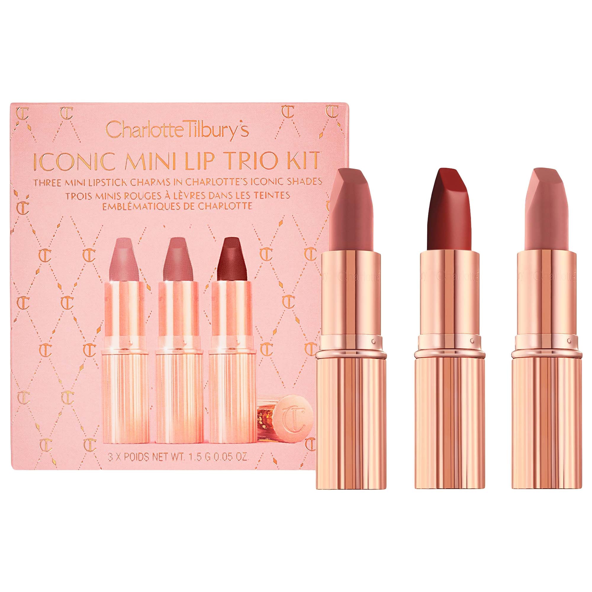 Charlotte Tilbury Mini Iconic Matte Revolution Lip Trio Set Big Apple Buddy