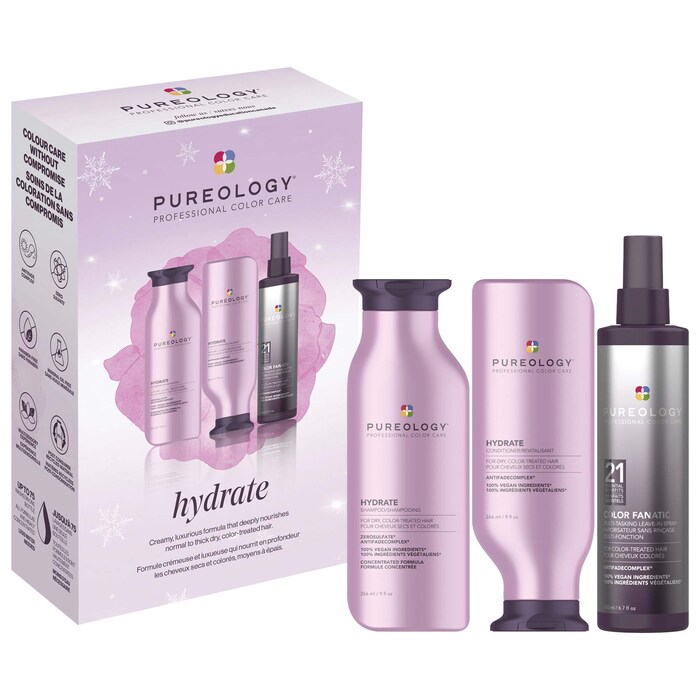 Hydrate Shampoo Conditioner and Mini Color Fanatic Hair Set Pureology