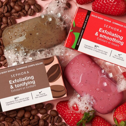 Smoothing and toning solid body scrubs have gained significant popularity in recent years, becoming a staple in many skincare routines. These products offer numerous benefits for the skin, helping to exfoliate, nourish, and improve its overall texture. In this article, we will explore the basic information about this type of body scrub, without specifically mentioning any brands.

Smoothing and toning solid body scrubs are cosmetic products designed to revitalize and rejuvenate the skin on the body. They typically come in a solid, bar-like form and contain natural exfoliants such as sugar, salt, coffee grounds, or crushed nut shells. These particles work to gently remove dead skin cells, revealing a smoother and softer complexion.

One of the key advantages of using solid body scrubs is their exfoliating properties. Regular exfoliation helps to unclog pores, prevent acne breakouts, and improve skin cell turnover. By sloughing off dead skin cells, the scrub promotes a healthier and more radiant appearance.

Additionally, the exfoliating action of solid body scrubs stimulates blood circulation, enhancing skin tone and reducing the appearance of cellulite or stretch marks in some cases. The massaging motion when applying the scrub also promotes lymphatic drainage, which can help reduce fluid retention and puffiness.

Another notable benefit of solid body scrubs is their ability to moisturize and nourish the skin. Many formulations contain natural oils or butter, such as coconut oil, shea butter, or almond oil, which are known for their hydrating properties. These ingredients work to replenish moisture, leaving the skin feeling soft and supple after each use.

Incorporating a smoothing and toning solid body scrub into your skincare routine is relatively simple. Start by wetting your skin with warm water. Then, take the scrub and apply it in gentle circular motions, focusing on areas that may need extra attention like elbows, knees, or rough patches. Allow the product to sit on the skin for a few minutes to maximize the benefits. Finally, rinse off thoroughly with water.

It is recommended to use solid body scrubs two to three times a week, or as instructed by the product label or your skincare professional. However, it's important to avoid over-exfoliating, as this can lead to skin irritation or sensitivity. Always follow up with a moisturizer or body lotion to lock in hydration after using the scrub.

In conclusion, smoothing and toning solid body scrubs offer a range of benefits for the skin. Their exfoliating action helps to remove dead skin cells, enhance circulation, and improve skin tone. Additionally, the moisturizing ingredients leave the skin feeling hydrated and nourished. Including a solid body scrub in your skincare routine can contribute to smoother, more radiant skin. Description by ChatGPT.