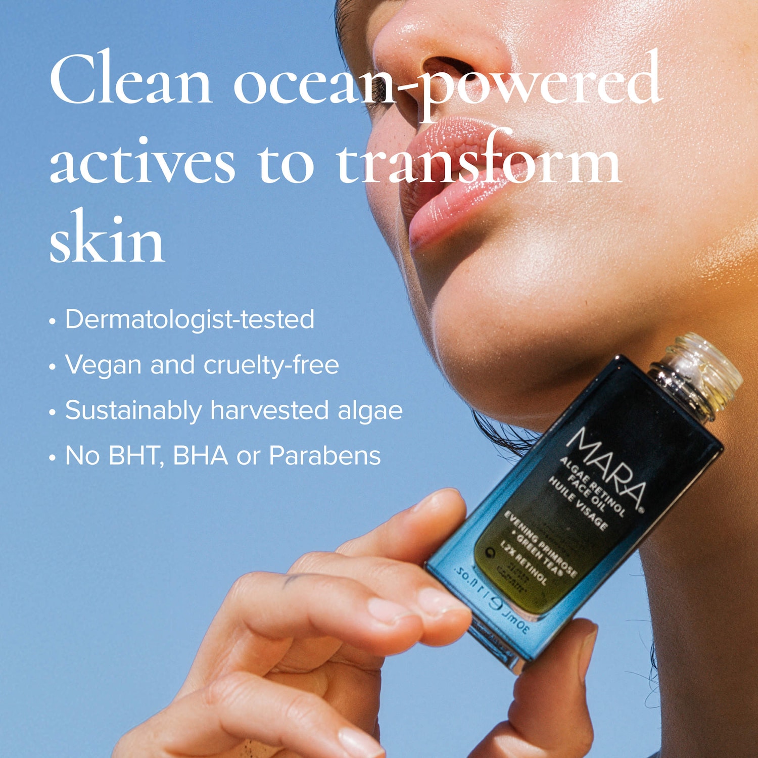 Mini 1.2% Clean Algae Retinol Face Oil for Anti-Aging and Wrinkles with Green Tea