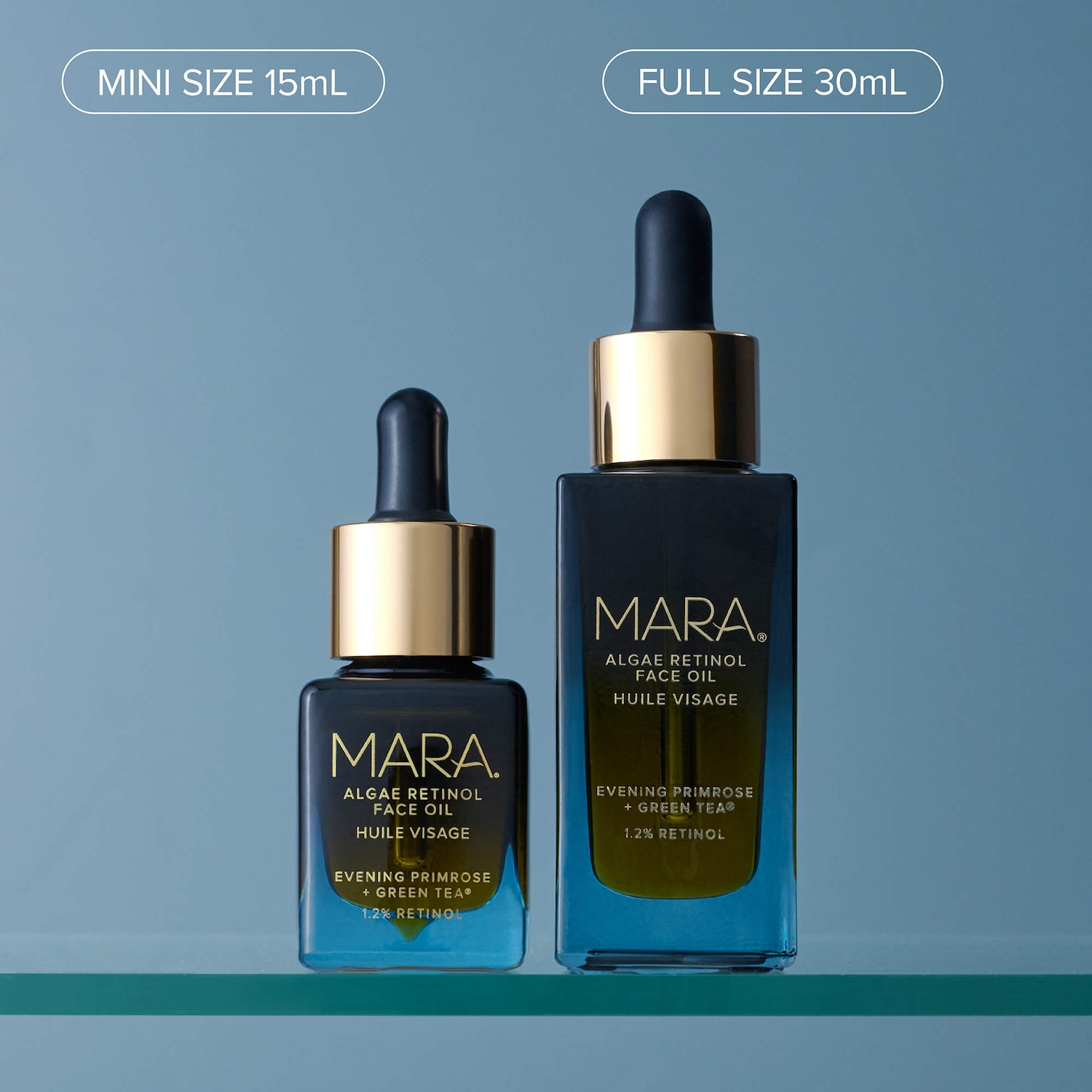 Mini 1.2% Clean Algae Retinol Face Oil for Anti-Aging and Wrinkles with Green Tea