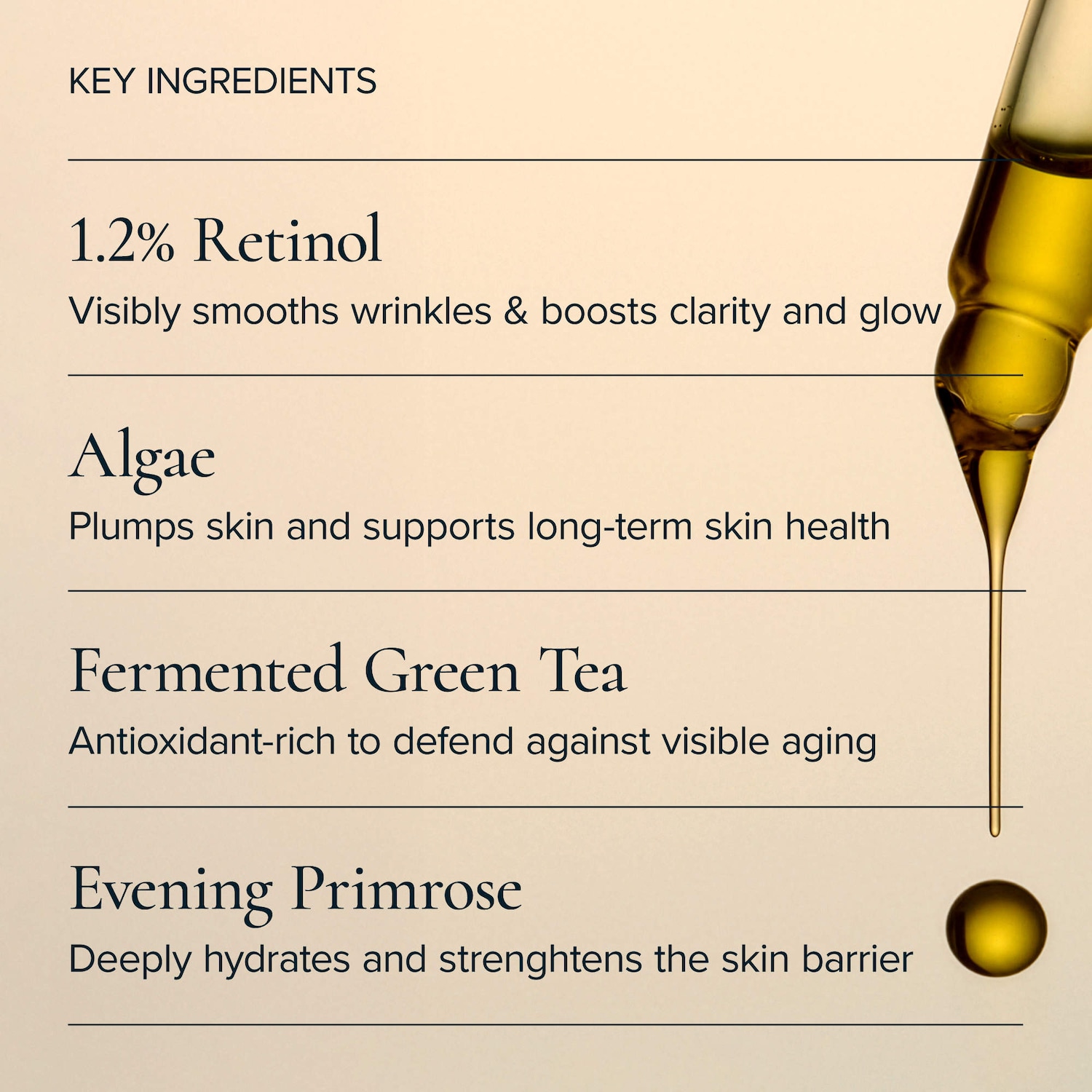 Mini 1.2% Clean Algae Retinol Face Oil for Anti-Aging and Wrinkles with Green Tea