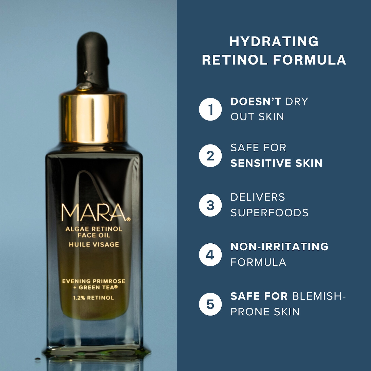 1.2% Clean Algae Retinol Face Oil for Anti-Aging and Wrinkles with