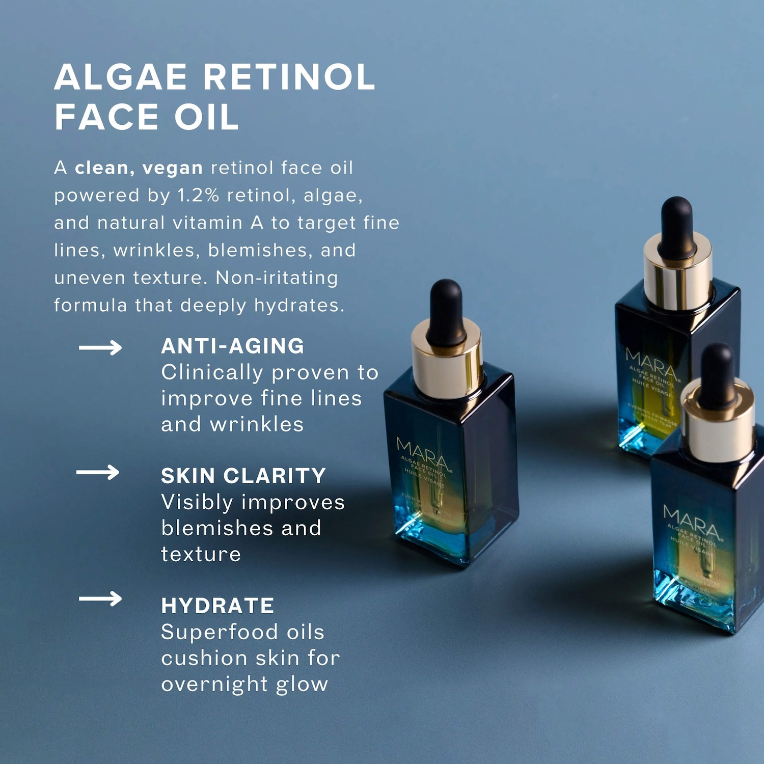 1.2% Clean Algae Retinol Face Oil for Anti-Aging and Wrinkles with