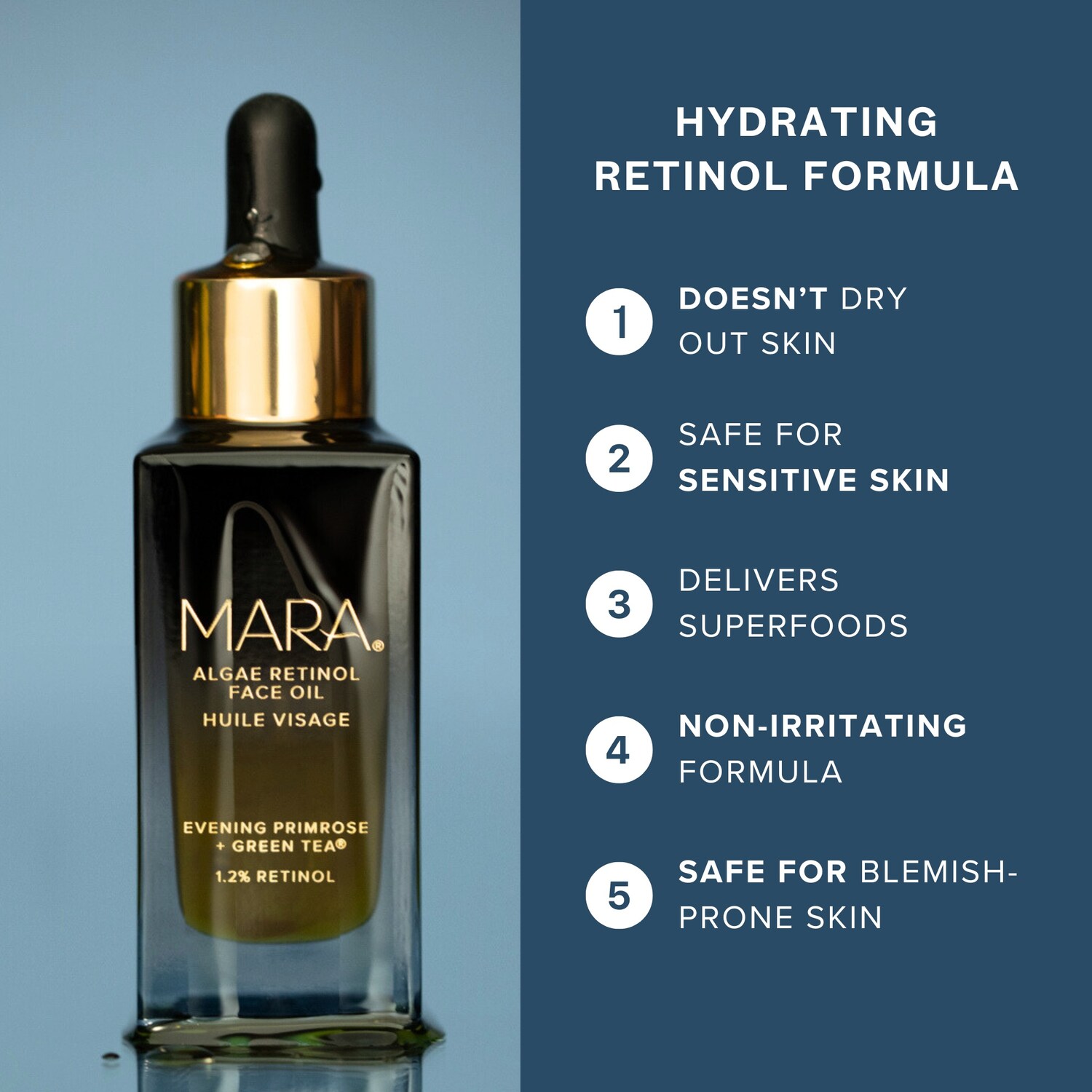 1.2% Clean Algae Retinol Face Oil for Anti-Aging and Wrinkles with