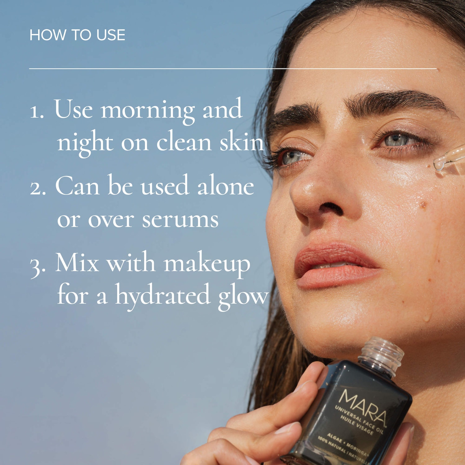 Universal Hydrating Face Oil for Anti-Aging and Glow with Algae + Moringa
