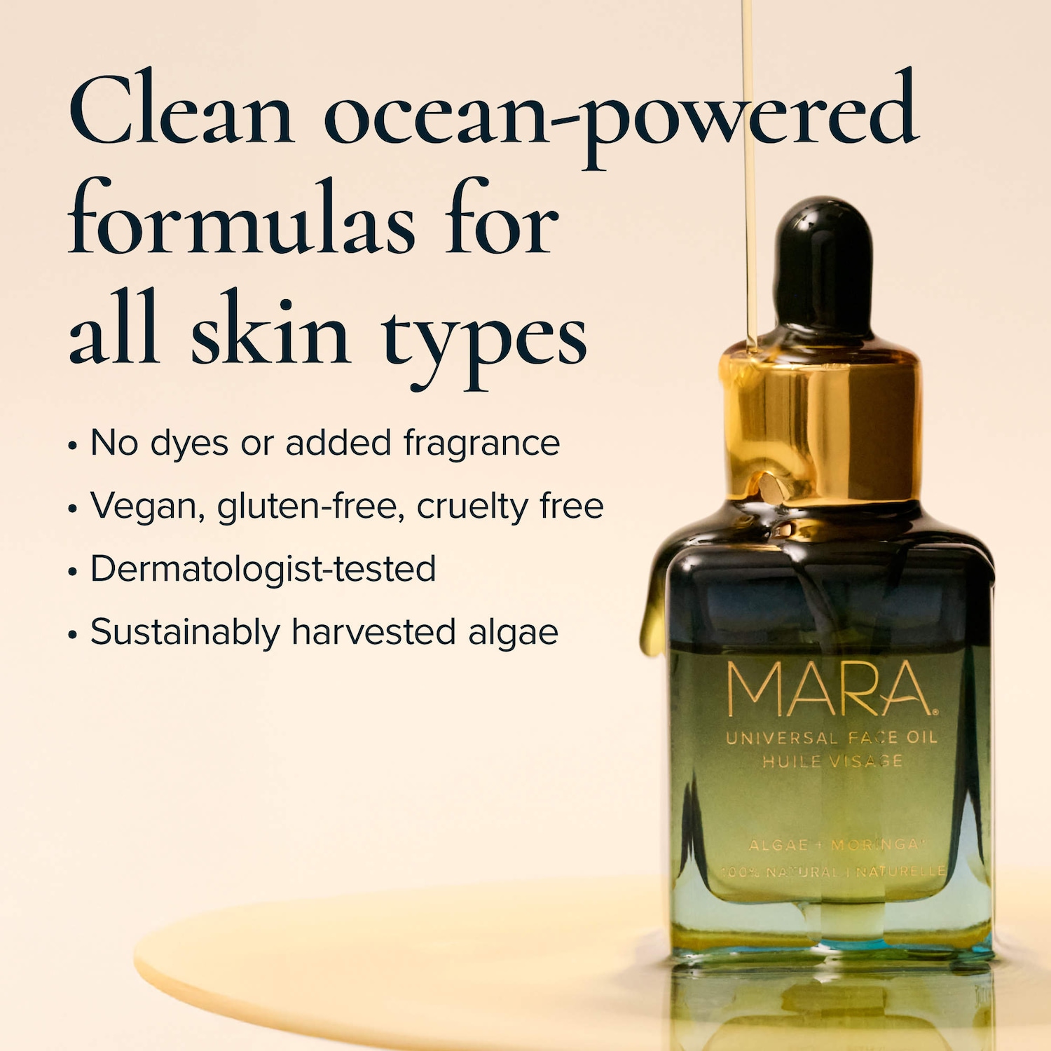 Universal Hydrating Face Oil for Anti-Aging and Glow with Algae + Moringa