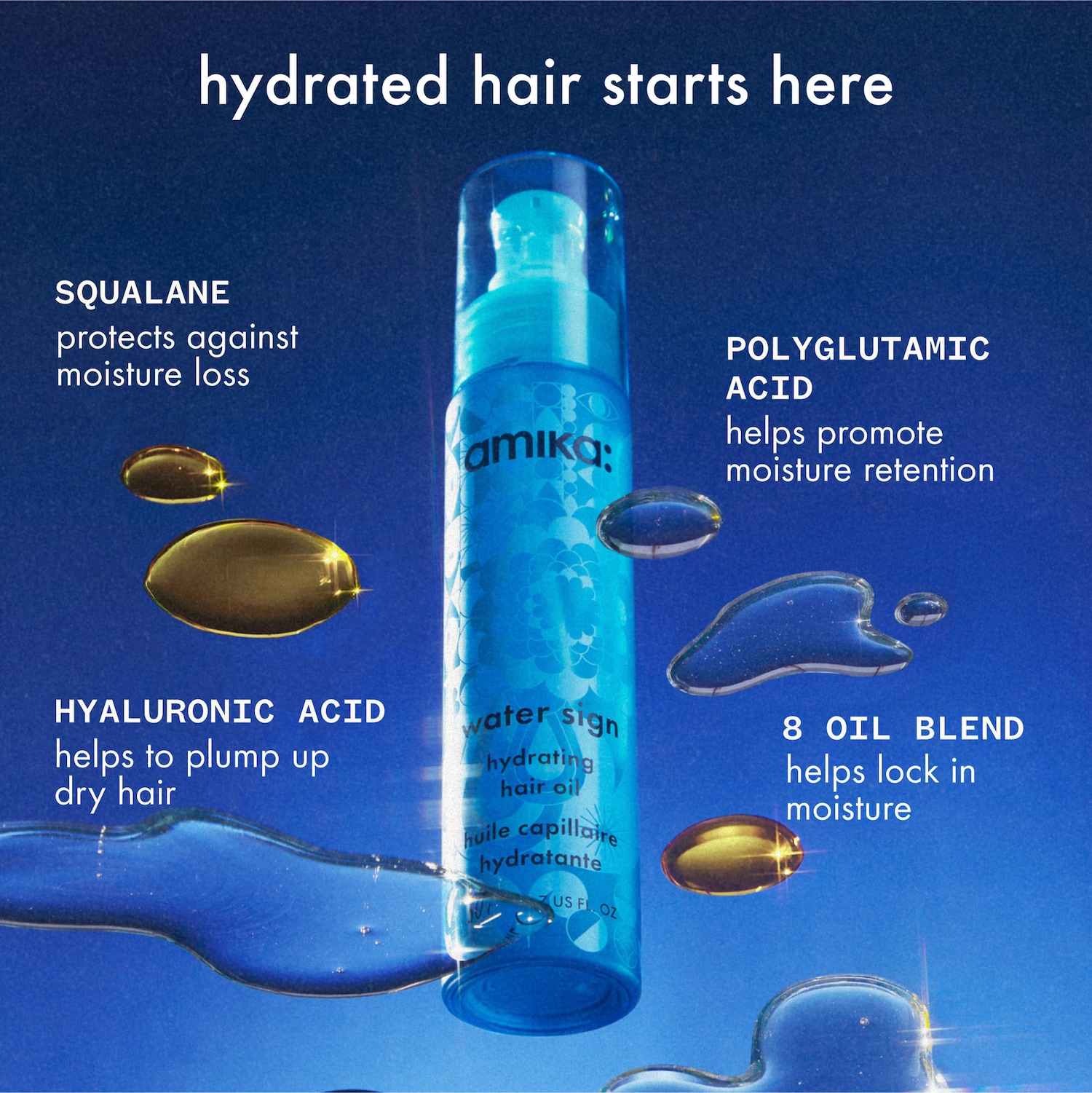 Water Sign Hydrating Hair Oil with Hyaluronic Acid