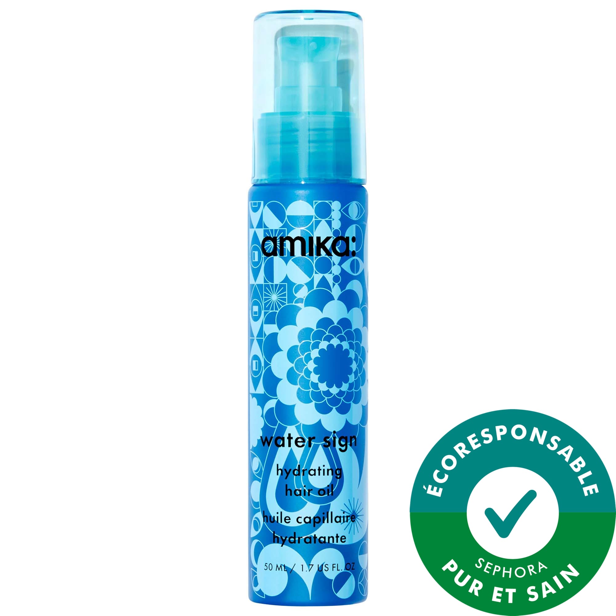 amika Huile hydratante pour les cheveux Water Sign avec acide hyaluronique 1.7 oz / 50 mL