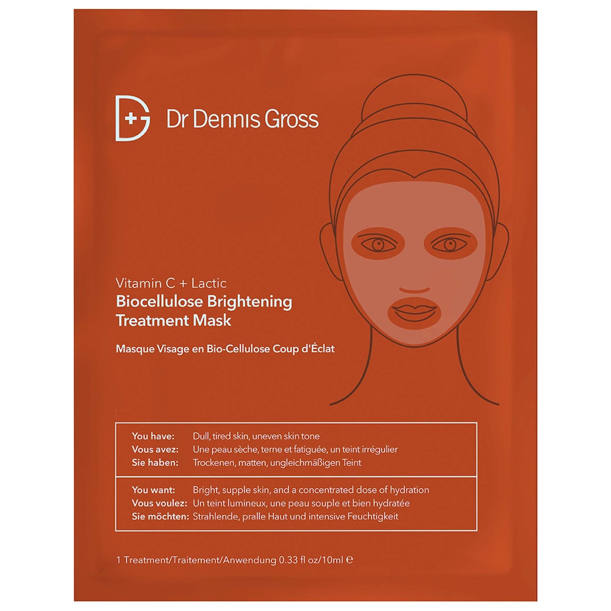 Dr. Dennis Gross Skincare Vitamin C Lactic Biocellulose Brightening Treatment Mask